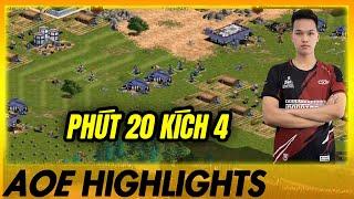 Chim Sẻ LÊN ĐỜI 4 ở phút 20 - Ai đỡ được bài đánh này? | AoE Highlights #aoe