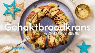 Gehaktbroodkrans met spek en mosterdsaus | Recept | Allerhande