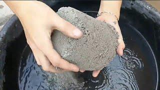 Asmr: Extra Soft & Dusty Mud Concrete Bowls Floor & Water Dipping & Crumbling#asmr #shorts