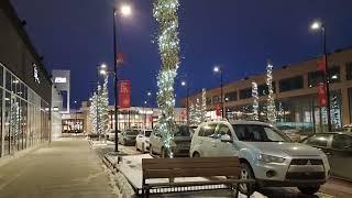 Night Walk in Deerfoot City Shopping Center North East of Calgary Alberta Canada