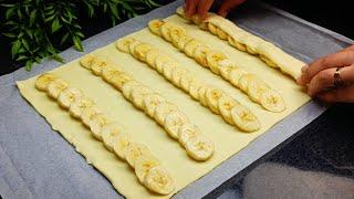 If you have puff pastry and 3 bananas, make this dessert for every day! ASMR