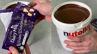 Nutella Bucket & Dairy Milk Chocolate ASMR | Satisfying