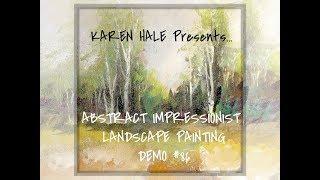 Abstract Impressionist painting demonstration in acrylics.