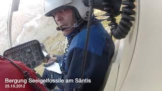 Säntis Seeigelfossilie bergen Jet Ranger