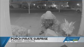 Porch pirate greeted with surprise package in Charlotte