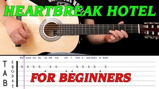 HEARTBREAK HOTEL | Easy guitar melody lesson for BEGINNERS (with tabs) - Elvis Presley