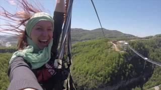 AJ Hackett on the new zipline at Skypark in Sochi