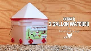 RentACoop 2 Gallon Chicken Waterer - Horizontal Nipple Setup (4 Nipple Corner)