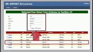 Get Selected Row Value from GridView to Textbox in Asp.Net C# | GridView to Textbox | swift learn