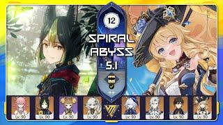 Spiral Abyss 5.1 | Tighnari Quickens x Navia Crackers | Floor 12 | Genshin Impact | Topaz