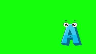 Green Screen | Alexa Green Screen | Cartoon style letter A 2d animation with green screen