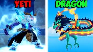 Which is Strongest? YETI VS DRAGON In Blox Fruits Roblox