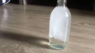 Bottle of sparkling water freezes instantly after opening - Mind blow