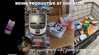 being productive at 5am: gym session, planning content, grocery shopping, + more.