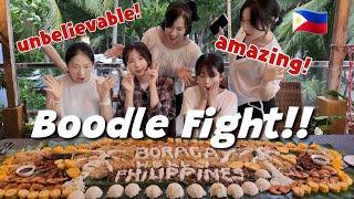 Koreans family saw the Philippine Boodle Fight for the first time