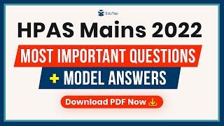 HPAS Mains Preparation Strategy | Practice Questions | Sources and Study Material for HPAS Exam 2022