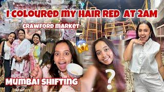 I coloured my hair RED at 2 AM  Mumbai shifting Pointless Vlog