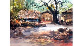 Plein Air Watercolor Painting | Watercolour Outdoor Tutorial | Demo by Shahanoor Mamun