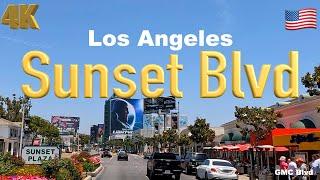 [4K] Los Angeles , Sunset Boulevard California USA in Jun 2022 - Drive