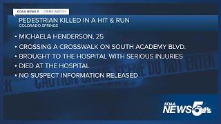 Pedestrian identified from deadly crash on S. Academy Blvd. earlier this month