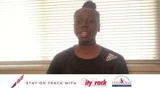 Brittany Brown gets excited to workout with the boys and girls of CityTrack & LittleFeet