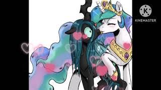 reina Chrysalis kiss Princesa Celestia y Trixie kiss Twilight sparkle ( @Mylittleponyplushies )