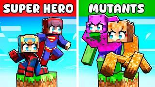 SUPERHERO vs MUTANT One Chunk in Minecraft!