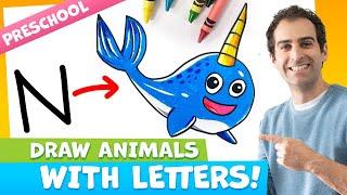 How to Draw a NARWHAL with the Letter 'N! – PRESCHOOL