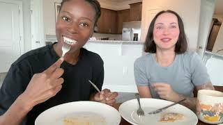 Cooking Russian Crepes for my Jamaican Wife