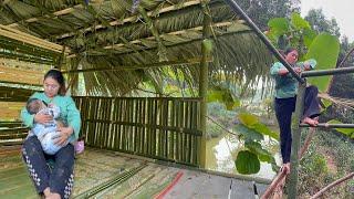 Build Bamboo House - Single Mother's Journey Build Small House 10 Day at Dam - Cutt Ties with Family