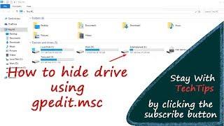 How to  hide Drive letters using gpedit.msc