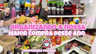 ORGANIZAÇÃO DAS COMPRAS| LIMPEI E ORGANIZEI A GELADEIRA| ENCHEU NOSSA DESPENSA| DEUS É MUITO BOM