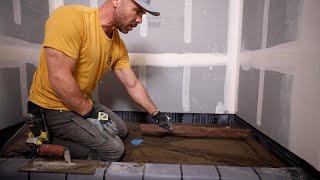 How I Float a Shower Pan --- OLD SCHOOL Tile Shower Build 2024 Episode 2