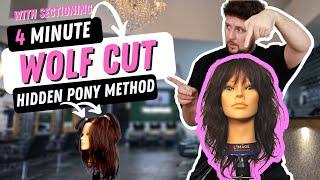 WOLF CUT IN 4 MINUTES with HIDDEN ponytails for CUSTOMISATION of the hair trend 2023