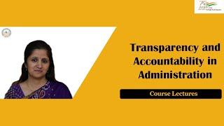 Transparency and Accountability in Administration