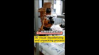 6-axis industrial robot combined with AI+3D vision to complete the unpacking and unpacking process