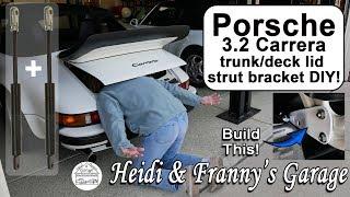 Porsche 3.2 Carrera trunk deck lid dual strut bracket hack DIY!