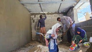 The cement work of the kitchen and the daily life of the Becker family in the mountains️