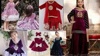 latast winter dress design/velvet dress design/party wear frock design/birthday frock design