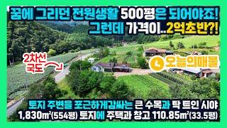 [급매] 554평 토지에 33평 전원주택이 2억 초반! 주변을 감싸는 큰 수목들과 주택 앞으로 펼쳐진 탁 트인 시야가 인상적인 홍천전원주택 홍천부동산 - 한빠부TV #청산공인중개사