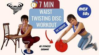 7 MIN WAIST TWISTING DISC WORKOUT WITH A CHAIR – 8 more exercises with an AB TWISTER PLATE