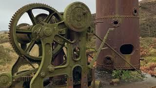 Abandoned Smith & Rodley Steam Crane old machinery Jumbles Quarry Trough of Bowland Slaidburn