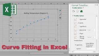 Curve Fitting Made easy in Excel: Fit line, polynomial, log, power law and moving average in Excel