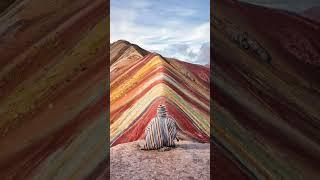 You won't believe it but its real | #shorts #rainbowmountain #peru #travel