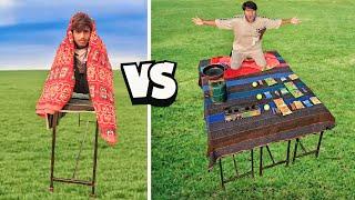 Low Budget to High Budget Wood Bench 🪵  Overnight Survival Challenge !!