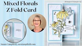 Perfect for Spring! Mixed Florals Z Fold Card