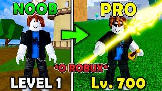 NOOB To PRO With NO ROBUX In Blox Fruits! The Journey Starts! #1