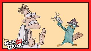 Dr. Doofenshmirtz Cartoon Comes to Life!  | How NOT To Draw: Phineas and Ferb | @disneychannel