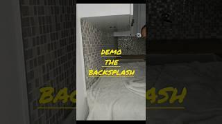 Demo Backsplash and installation #tiling #hack #diy #tiles #demolition