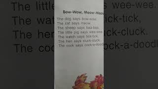 Rhymes , Nursery book, most popular rhymes Bow-Wow,Meow-Meow